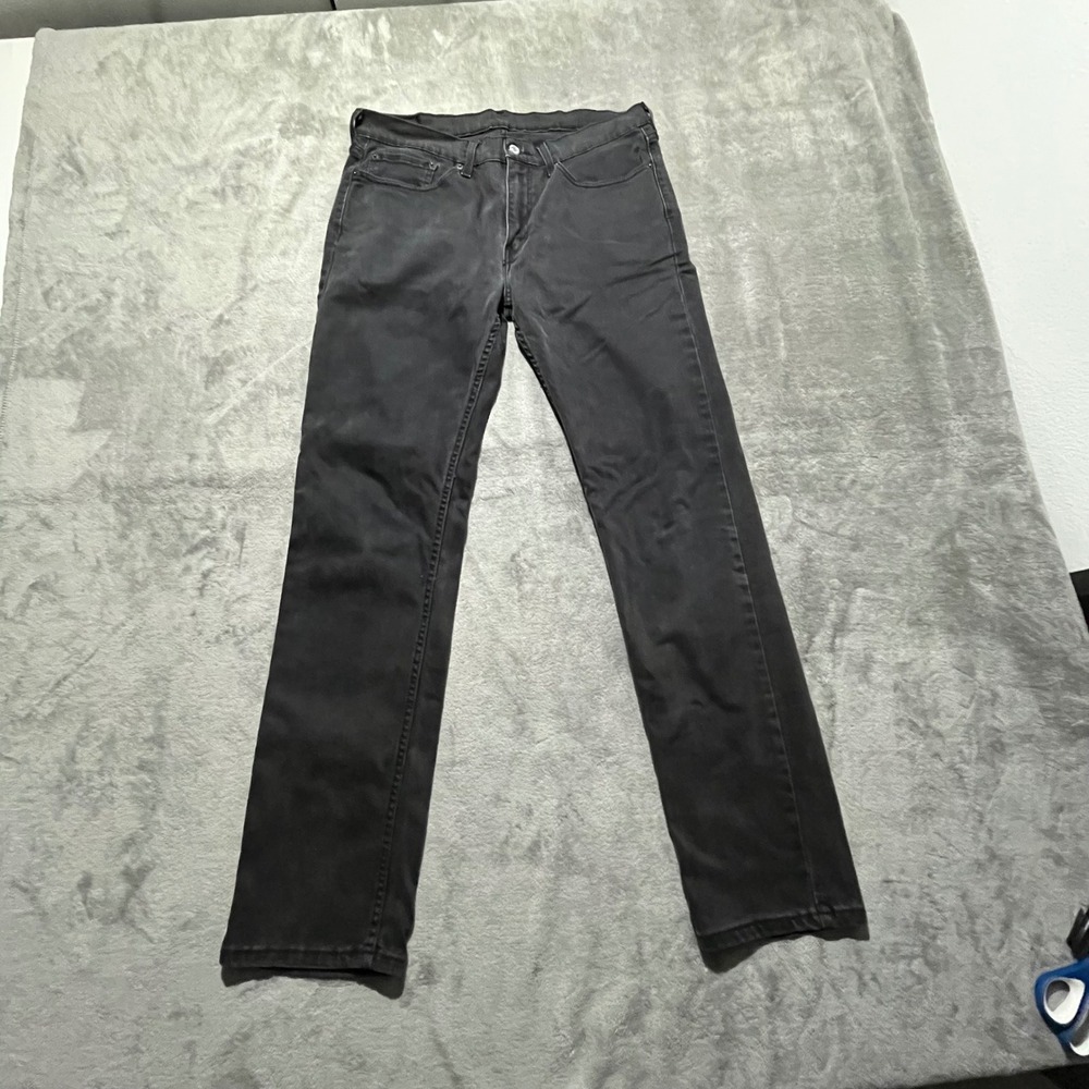 Levis 514 Straight Fit Jeans Mens 34x34 (Meas. 34x33) Black Charcoal Denim Pants
